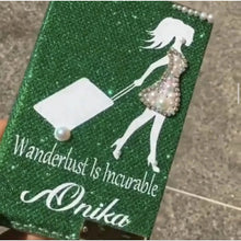 Load image into Gallery viewer, Emerald Green Aria Queen of the Night Luxury Travel Document Holder