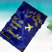 Load image into Gallery viewer, Luxurious Cotton Candy Mixed Fur & Glitter Travel Document Holder