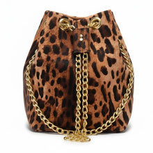 Load image into Gallery viewer, Savanna Leopard Print Mini Bucket Glam Handbag (The Safari Collection For Her)
